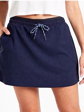 Athleta Navy Drawstring Skort/Skirt with mesh Waistband 4 drawstring waist
